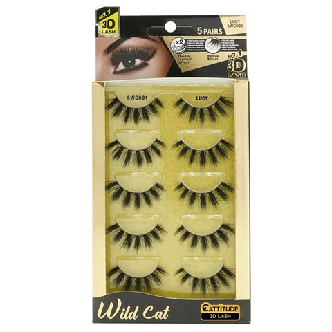 CATTITUDE 3D LASH - Wild Cat 5 Pairs LUCY by EBIN NEW YORK