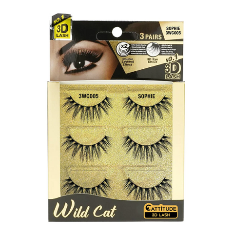 CATTITUDE 3D LASH - Wild Cat 3 Pairs SOPHIE by EBIN NEW YORK