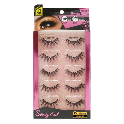 CATTITUDE 3D LASH - Sexy Cat 5 Pairs SAGITTARIUS by EBIN NEW YORK