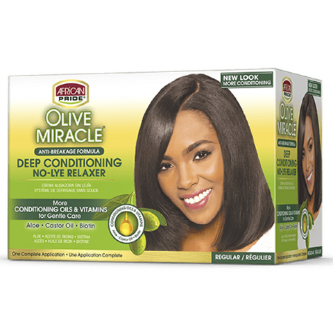 OLIVE MIRACLE Deep Conditioning No-Lye Relaxer Kit by AFRICAN PRIDE