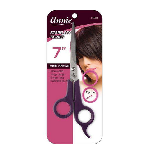 Hair Shears Stainless with removable finger rings 7" by ANNIE