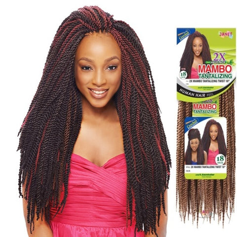 2X MAMBO TANTALIZING TWIST Crochet Braid 18" by JANET COLLECTION