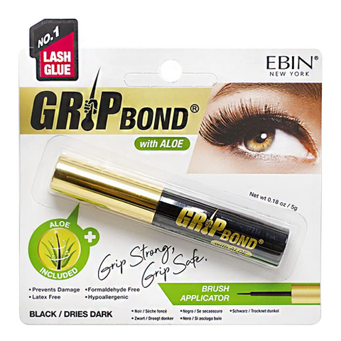 GRIP BOND Brush Eyelash Adhesive with Aloe by EBIN NEW YORK