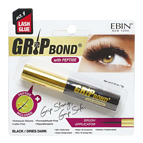 GRIP BOND Brush Eyelash Adhesive with Peptide by EBIN NEW YORK