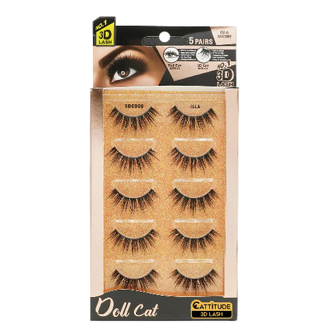 CATTITUDE 3D LASH - Doll Cat 5 Pairs ISLA by EBIN NEW YORK