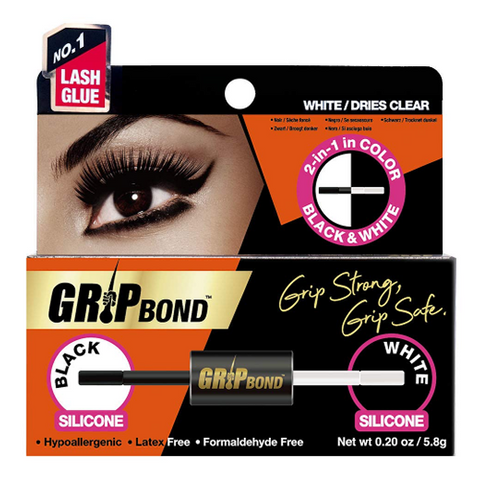 GRIP BOND 2-in-1 Color Black & White Lash Adhesive Dual Paddle by EBIN NEW YORK