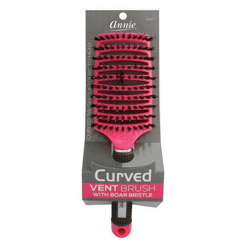 Curved Vent Brush With 100% Boar & Flexible Nylon Bristle by ANNIE
