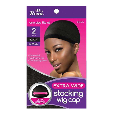 Stocking Wig Cap Extra Wide 2pc Black by ANNIE