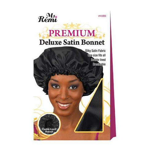 Ms. Remi Deluxe Satin Bonnet Black by ANNIE