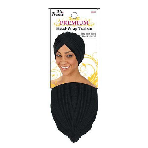 Ms. Remi Premium Head-Wrap Turban Black by ANNIE