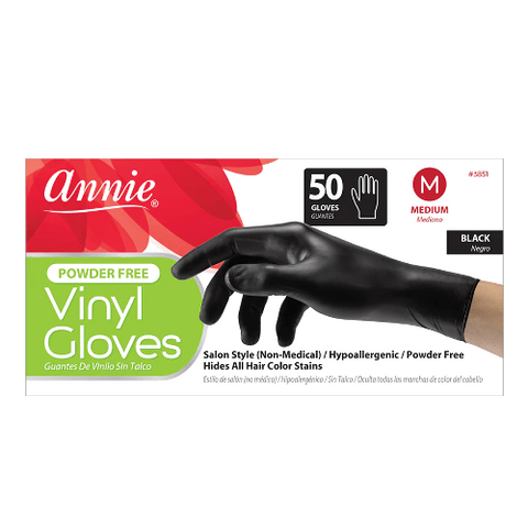 Black Vinyl Gloves - Medium 50ct by ANNIE