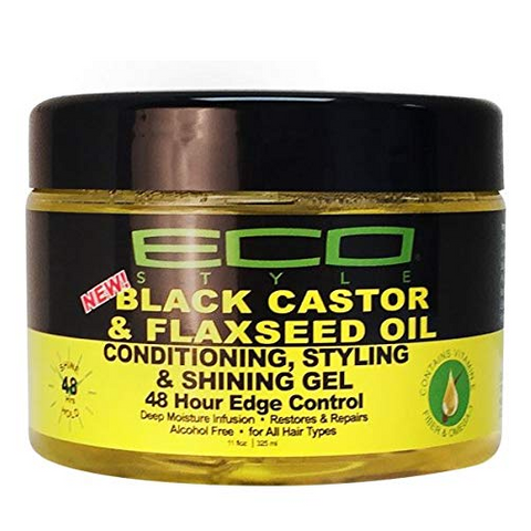 Black Castor & Flaxseed Oil 48 Hour Edge Control 11oz by ECO