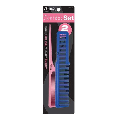 2 Piece Comb Set - Cutting Comb & Rat Tail Comb by ANNIE