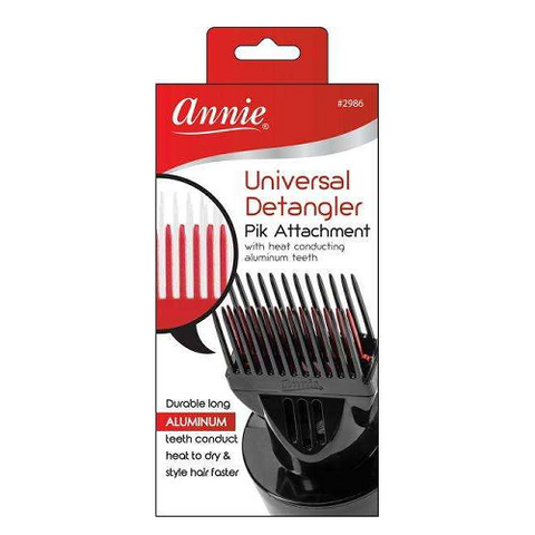 Universal Fit Detangler Hair Dryer Pik Attachment Black/Red by ANNIE