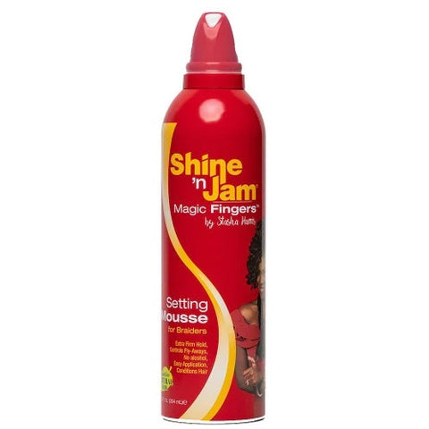 Shine 'n Jam Magic Fingers Setting Mousse for Braiders 12oz by Ampro