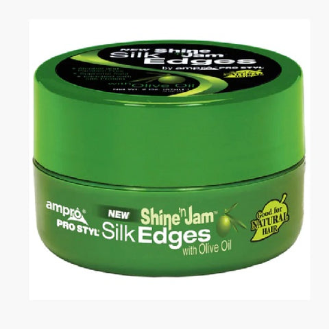 Shine 'n Jam Silk Edges Gel with Olive Oil Extra Hold by Ampro